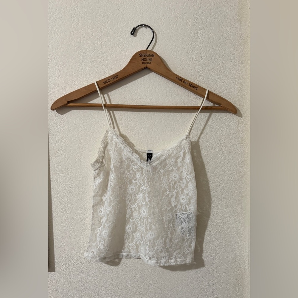 H&M White Floral Lace Camisole